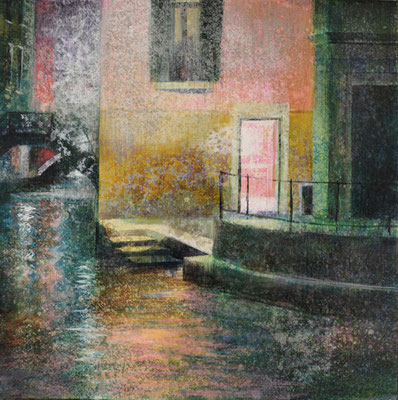 Nocturne à Venise - 30x30 cm - Acrylique sur toile