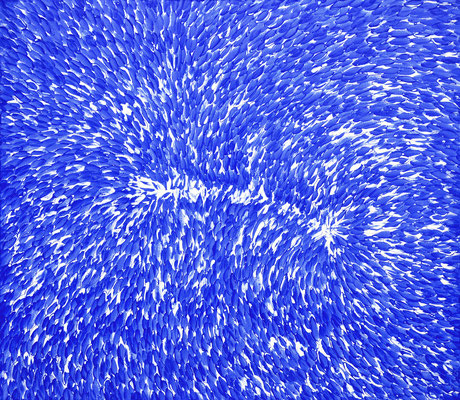 Blauer Schwarm 02 - 2020 - 160x140 cm Acryl auf Leinwand
