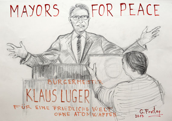 Gazmend Freitag malt Klaus Luger © NORDICO Stadtmuseum Linz