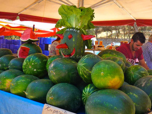 Pastèques au marché