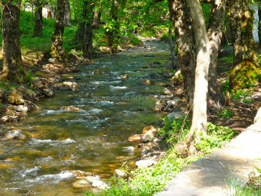 Une rivière traverse le terrain