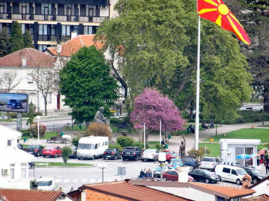 A Ohrid nous sommes stationnés en plein centre ville