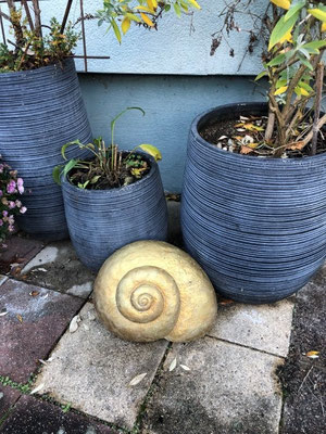 Schnecke - Ton hochgebrannt  (auch in anderen Farben möglich)- 35 x 40 x 20 - 5,3 Kg (2020) WINTERHART! 110.- €