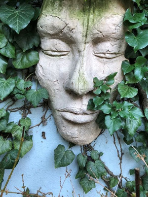 Maske -Ton hochgebrannt mit natürlicher Patina - Höhe ca. 60 cm - 2019 - 350.- €