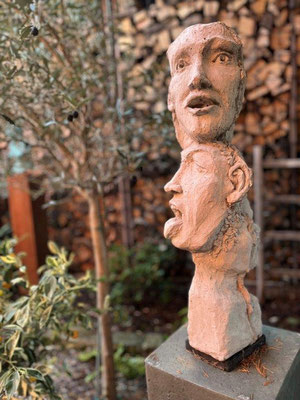 4 Gesichter - Beton - Höhe ca. 50 cm - 2016- 550.- €
