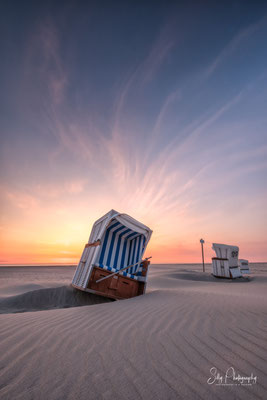 Sankt Peter-Ording, Nordsee, Strandkorb, Langzeitbelichtung, 2023, © Silly Photography
