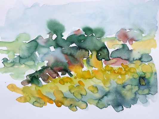 Aquarell mit Trockenränder