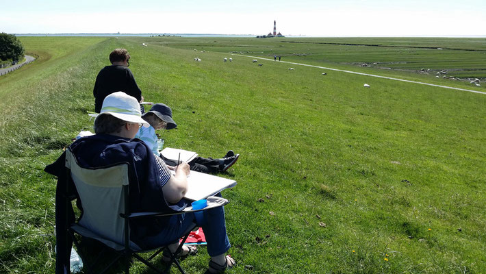 Teilnehmer des SKR-Malkurses in Westerhever, Foto: Max Höppner