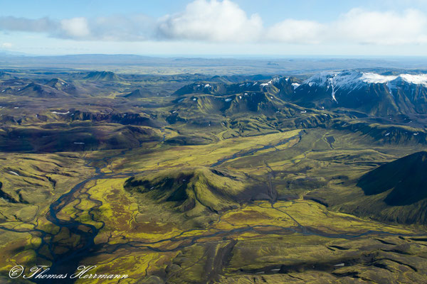 Mit dem Flugzeug Richtung Landmannalaugar - Island 2013