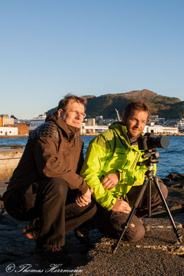 Der Hobbyfotograf mit unserem Freund in Bergen
