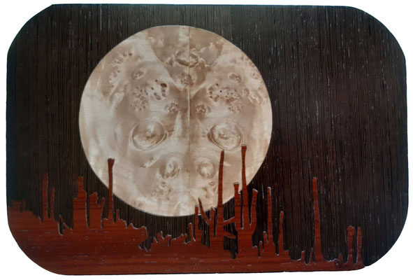 Lumière Clair de lune - Marqueterie - Atelier Eclats de Bois - 38 isère
