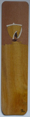 Marque page voilier - marqueterie