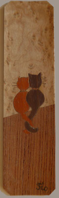 Marque page chats - marqueterie