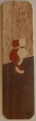 Marque page chats - marqueterie