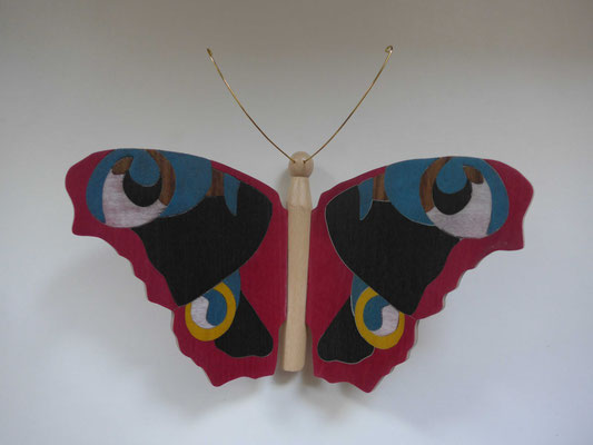 Papillon - modèle Paon du jour - marqueterie