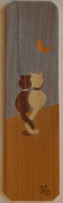 Marque page chats - marqueterie