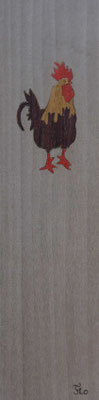 Marque page coq - marqueterie