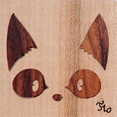 Magnet Tête de chat  - marqueterie