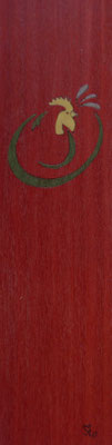 Marque page coq stylisé - marqueterie