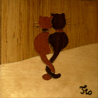 Magnet Chats  - marqueterie