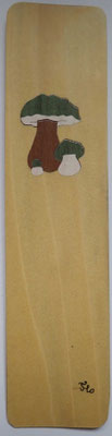 Marque page champignon - marqueterie