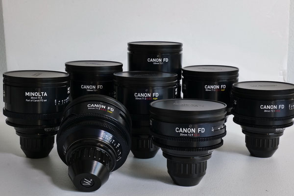 PC.15.4186 - Canon FD Cine Lens Set rehoused by White Point Optics