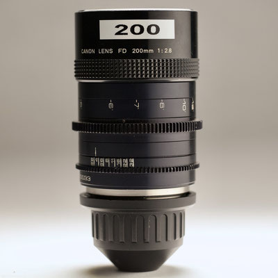 Puhlmann Cine - Canon FD 200mm Cine Lens rehoused by Optex