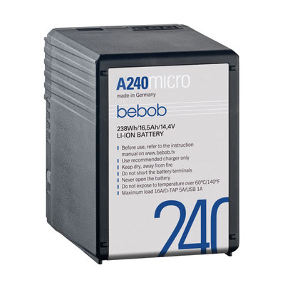 Puhlmann Cine - bebob A-Mount (Gold) Batteries micro A240micro