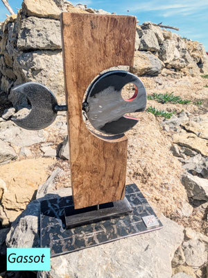 sculpture bois métal