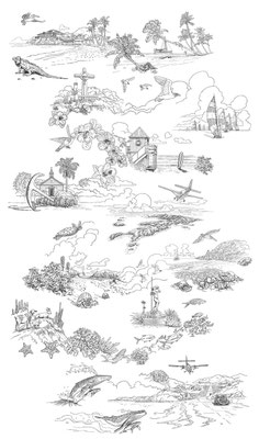 Benjamin von Eckartsberg - Illustration: Stoffdesign Toiles de St. Barth - Kunde - Leeward Islands Communications