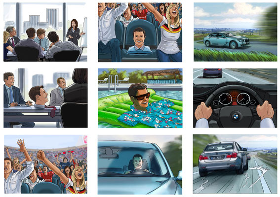Benjamin von Eckartsberg - Storyboard Mit dem Kopf woanders- Kunde: BMW - Agentur: Interone