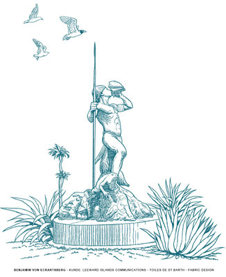 Benjamin von Eckartsberg - Illustration: Stoffdesign Toiles de St. Barth - Kunde - Leeward Islands Communications