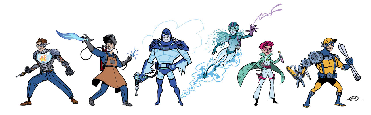 Benjamin von Eckartsberg - Character Design Linde Superheroes - Kunde: Linde