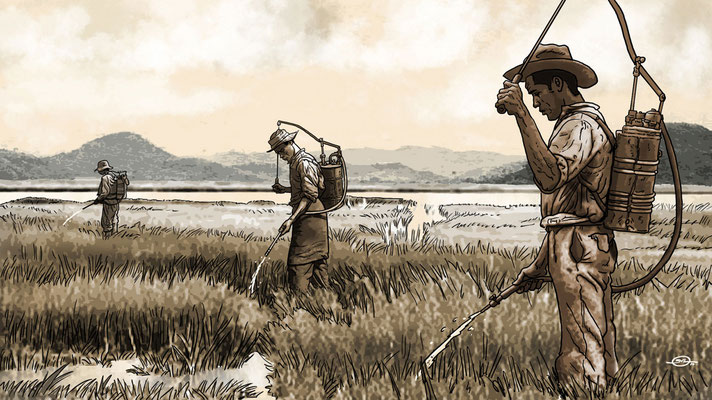 Benjamin von Eckartsberg - Illustration - Panama Canal - Oil sprayers - Kunde: Allianz