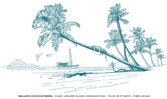 Benjamin von Eckartsberg - Illustration: Stoffdesign Toiles de St. Barth - Kunde - Leeward Islands Communications