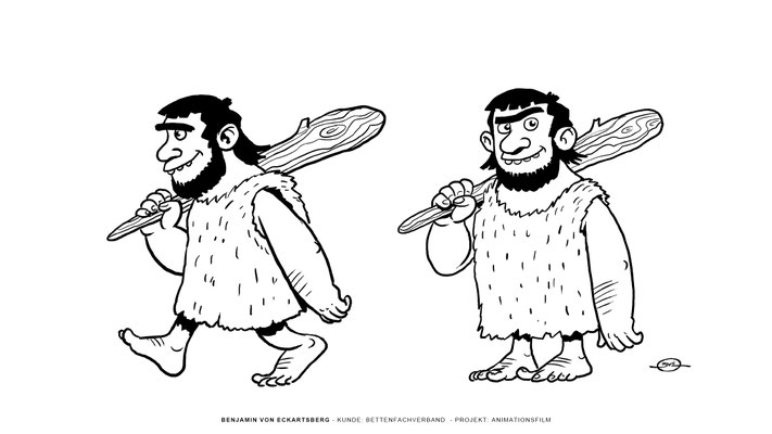 Benjamin von Eckartsberg - Character Design - Höhlenmensch - Kunde: Bettenfachhandel