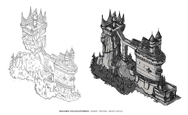 Benjamin von Eckartsberg - Concept Art - Magic Castle Sketch - Kunde: Travian Games
