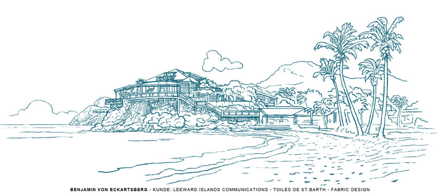 Benjamin von Eckartsberg - Illustration: Stoffdesign Toiles de St. Barth - Kunde - Leeward Islands Communications