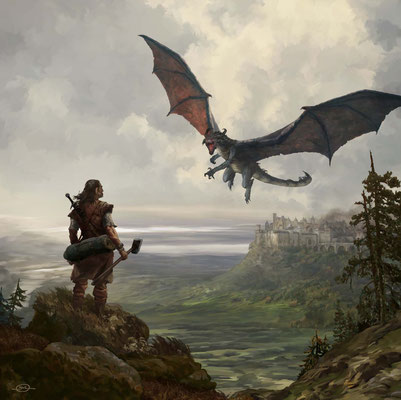 Benjamin von Eckartsberg - Illustration CD-Cover: Der Fluch des Drachen (Spell of the Dragon) Story: Markus Heitz -Music: Corvus Corax -Client: Universal
