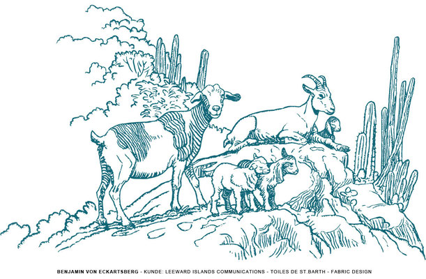 Benjamin von Eckartsberg - Illustration: Stoffdesign Toiles de St. Barth - Kunde - Leeward Islands Communications