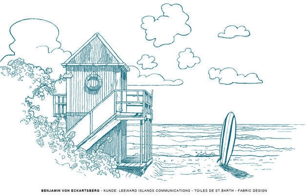 Benjamin von Eckartsberg - Illustration: Stoffdesign Toiles de St. Barth - Kunde - Leeward Islands Communications
