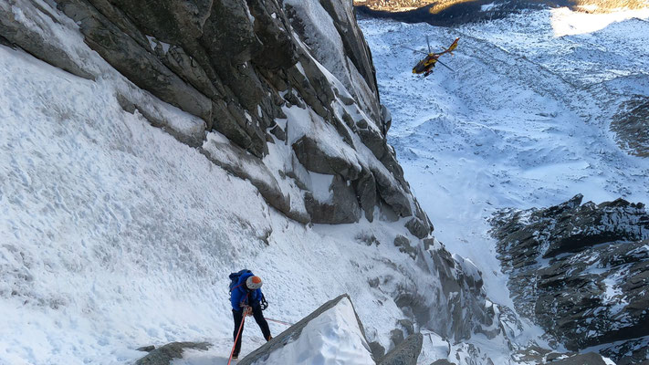 Descente dans la Rébuffat - Beyond good and Evil - Aiguille des Pélerins