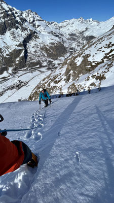Sortie de la ligne - Goulotte pointe de Tierce - Bessans