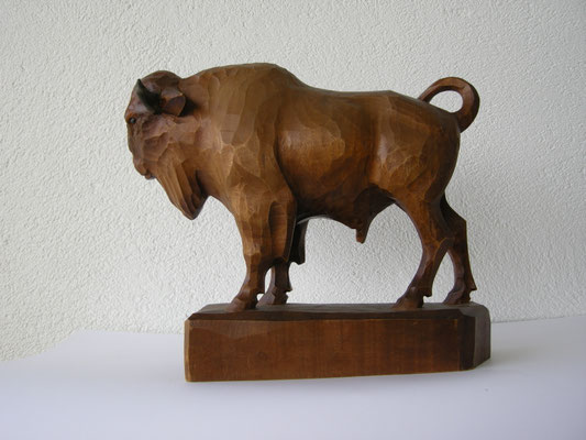 Bison Holzskulptur