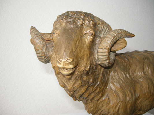 Widder geschnitzt