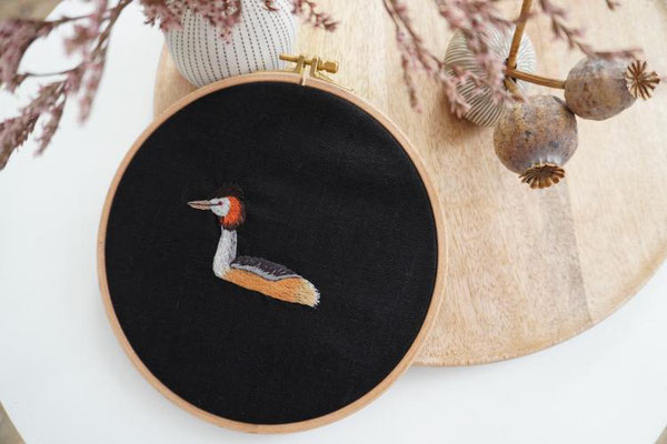 Haubentaucher von @knit.knot.sew