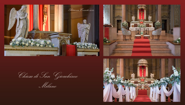 Allestimento Matrimonio chiesa di S. Gioachimo Milano -  by PatriziaEventi.com 