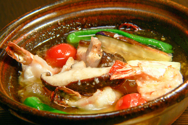 海老と野菜の和ヒージョ