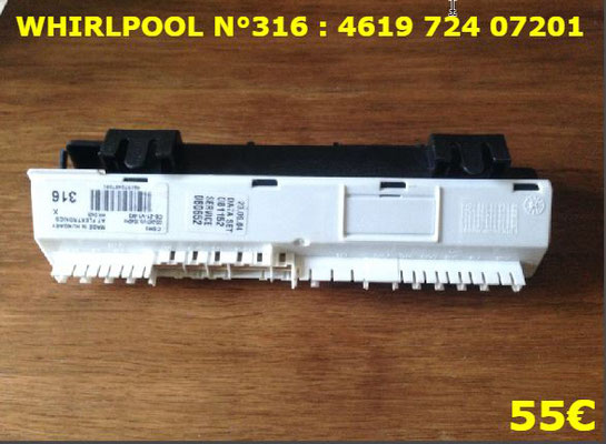 CARTE DE PUISSANCE LAVE-VAISSELLE : WHIRLPOOL N°316 : 461972407201