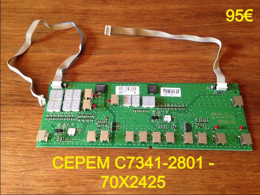 CARTE CLAVIER PLAQUE VITROCÉRAMIQUE : CEPEM C7341-2801 - 70X2425